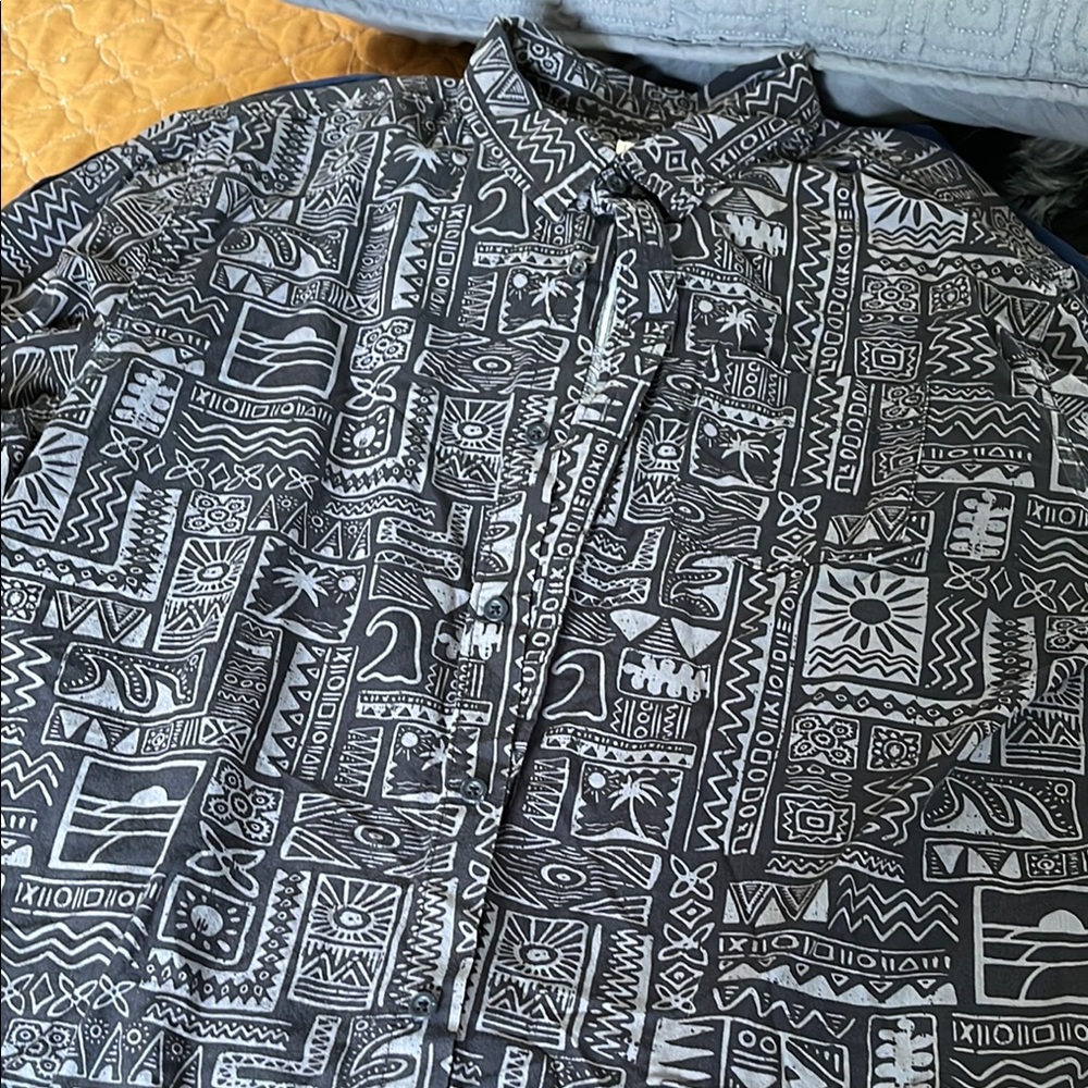 O'Neill Black and White Casual Button Down Shirt